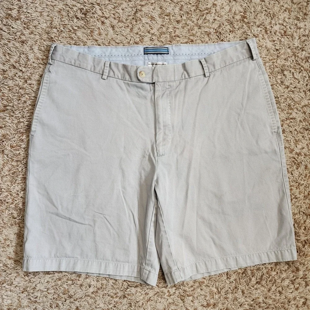 Peter Millar‎ Khaki Men Sz 40 Shorts Flat Front Chino